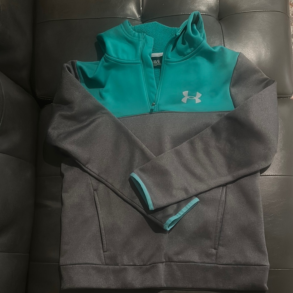 Under Armour Aqua and Charcoal Hoodie